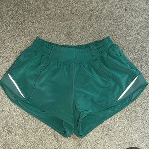 Green Lululemon Hotty Hot 2.5 inch Shorts